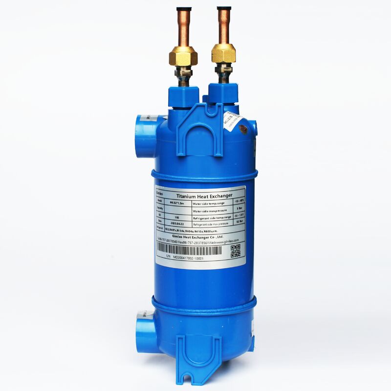 Scambiatore di calore in titanio puro e acciaio al carbonio con eccellente resistenza alla corrosione e opzioni di sistema singolo doppio triplo