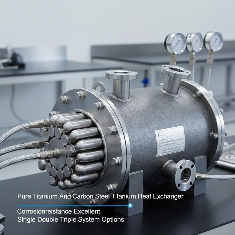 Scambiatore di calore in titanio puro e acciaio al carbonio con eccellente resistenza alla corrosione e opzioni di sistema singolo doppio triplo