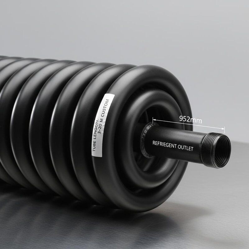 Spray Black Antirust Paint Coaxial Heat Exchanger con uscita refrigerante da 9,52 mm e costruzione a torsione a spirale